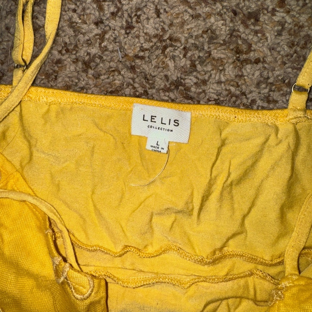 Boutique Bright Yellow Floral Embroidered Slip Dress – Size L - Picture 6 of 6